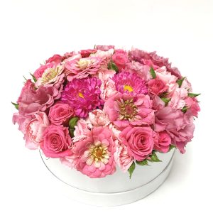Pink round flower box