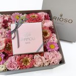Pink Arioso Flower box with Ghraoui Chocolate Specialty