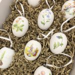 painted porcelain hanging easter eggs in a gift box - 8 eggs/box