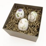 PAINTED PORCELAiN EASTER EGGS in a GIFT BOX - 3 EGGS/BOX