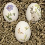 PAINTED PORCELAiN EASTER EGGS in a GIFT BOX - 3 EGGS/BOX