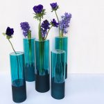 Graceful blue glass vase